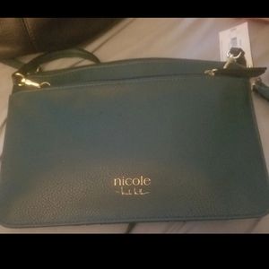 Blue leather purse